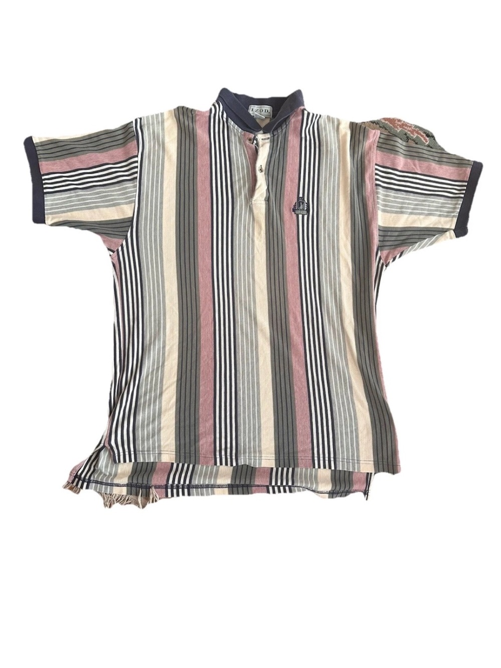 IZOD GOLF POLO COTTON STRIPED SHIRT  -SIZE XL